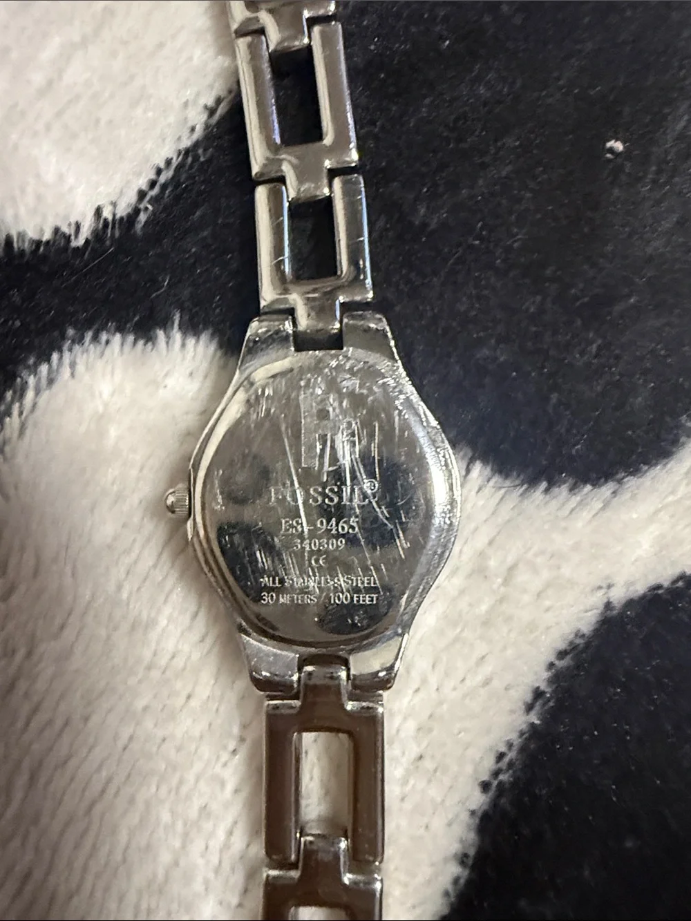 Fossil Silver Link Women's Watch with Pink Dial